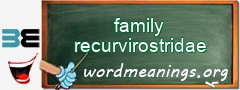 WordMeaning blackboard for family recurvirostridae